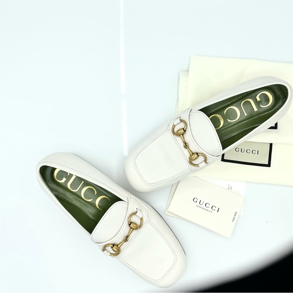 GUCCI Houdan Horsebit Leather Platform Loafers Great White Size 36 - Picture 7 of 12